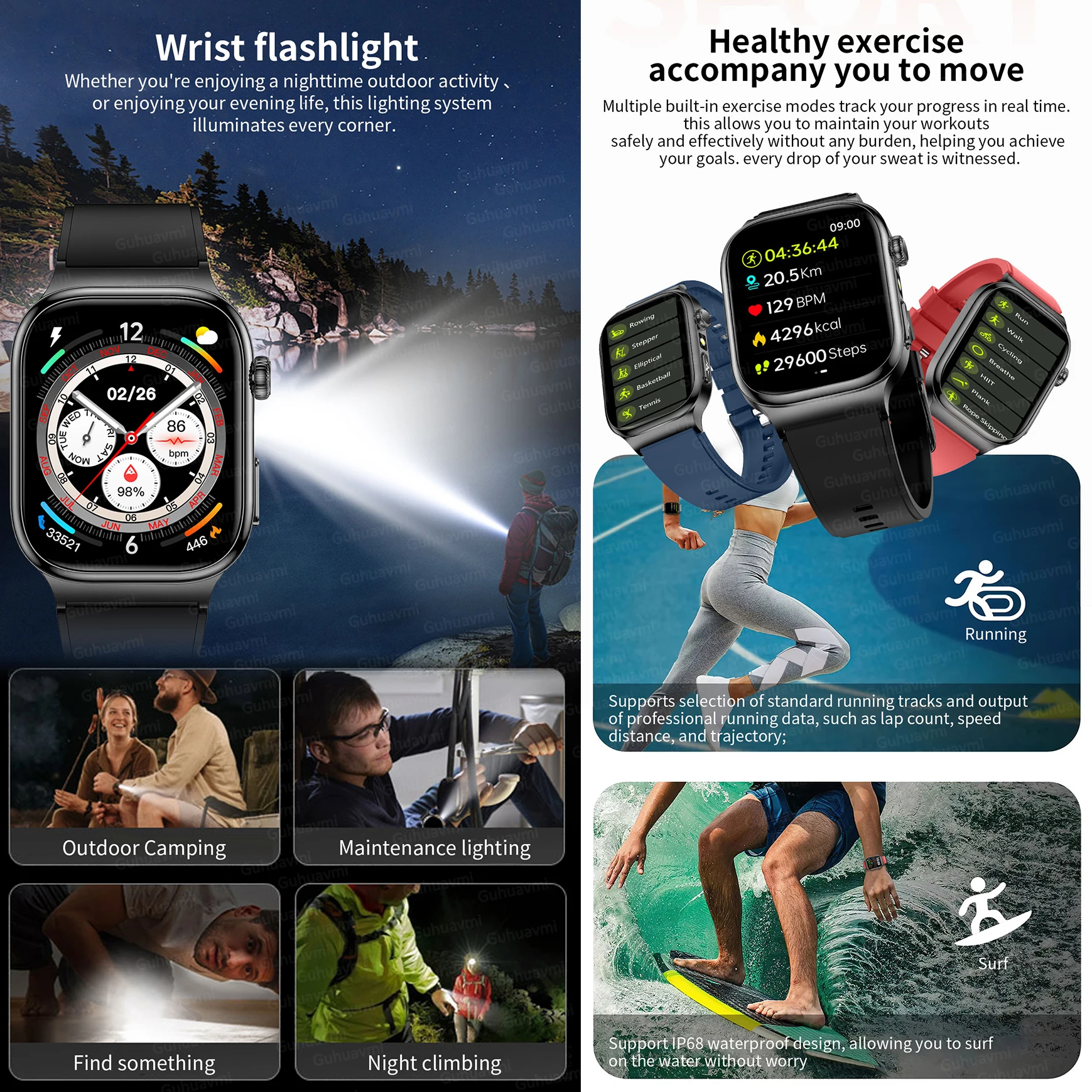 2025 New ECG Blood Lipids Uric Acid Accurate Measure Smart Watches Men Micro Physical Examination Waterproof Sports Smart Watch 5